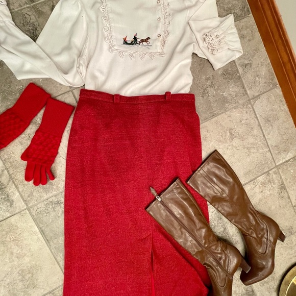 Vintage Column Skirt Buttons Down Back Slit - Picture 13 of 17